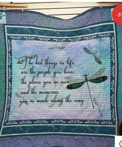 Dragonfly The Best Things In Life Blanket Quilt Bedding Set Bedroom Decor, Gifts for Family