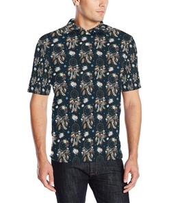 Dream Catcher Boho Floral Style Men Polo Shirt