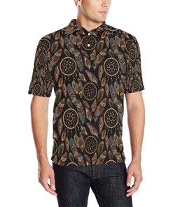 Dream Catcher Embroidered Style Men Polo Shirt