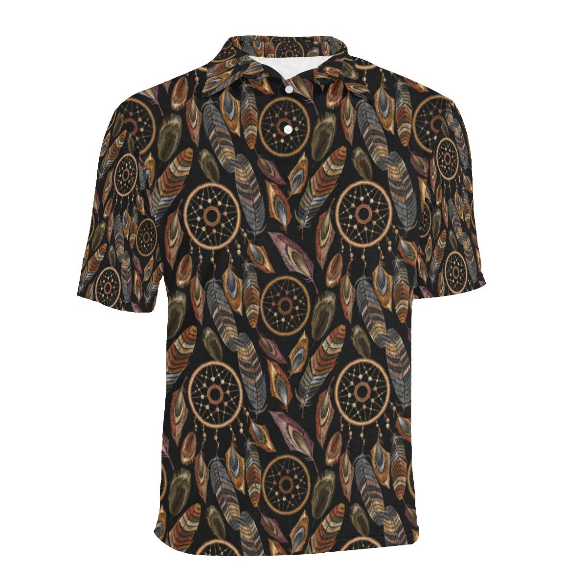 Dream Catcher Embroidered Style Men Polo Shirt - Image 2