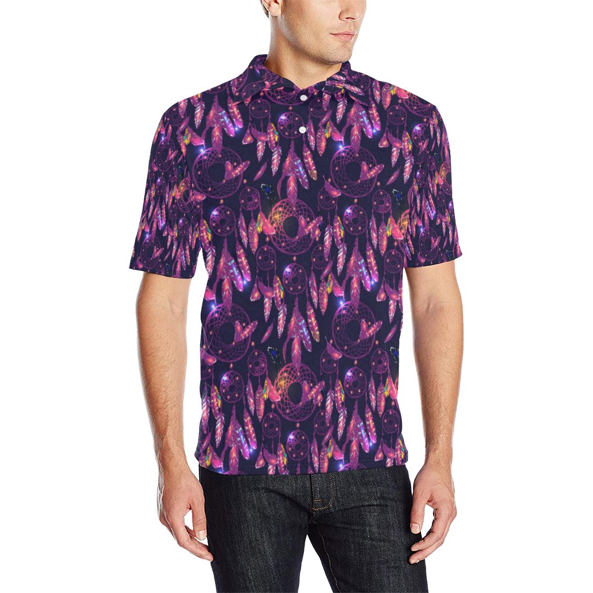 Dream Catcher Neon Men Polo Shirt