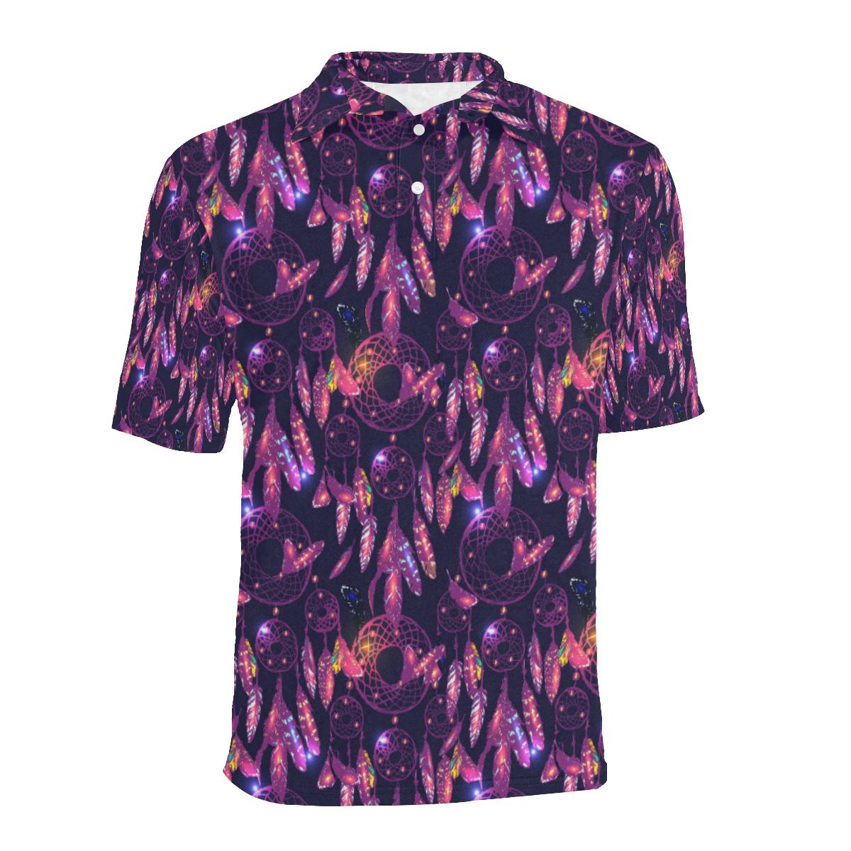 Dream Catcher Neon Men Polo Shirt - Image 2