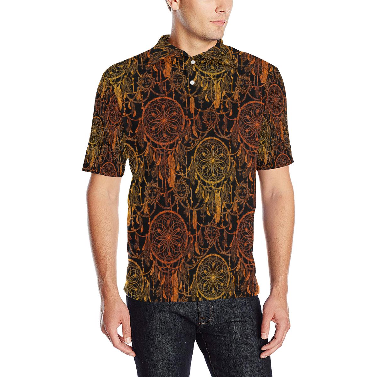 Dream Catcher Sun And Moon Men Polo Shirt