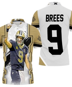 Drew Brees New Orleans Saints Oil Style Paint Background Polo Shirt All-Over Print