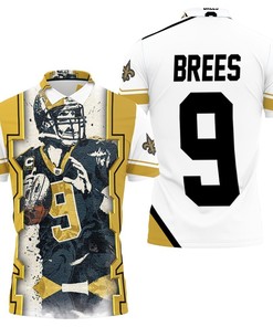 Drew Brees New Orleans Saints Paint Style Polo Shirt All-Over Print