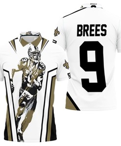 Drew Brees New Orleans Saints Watercolor Polo Shirt All-Over Print