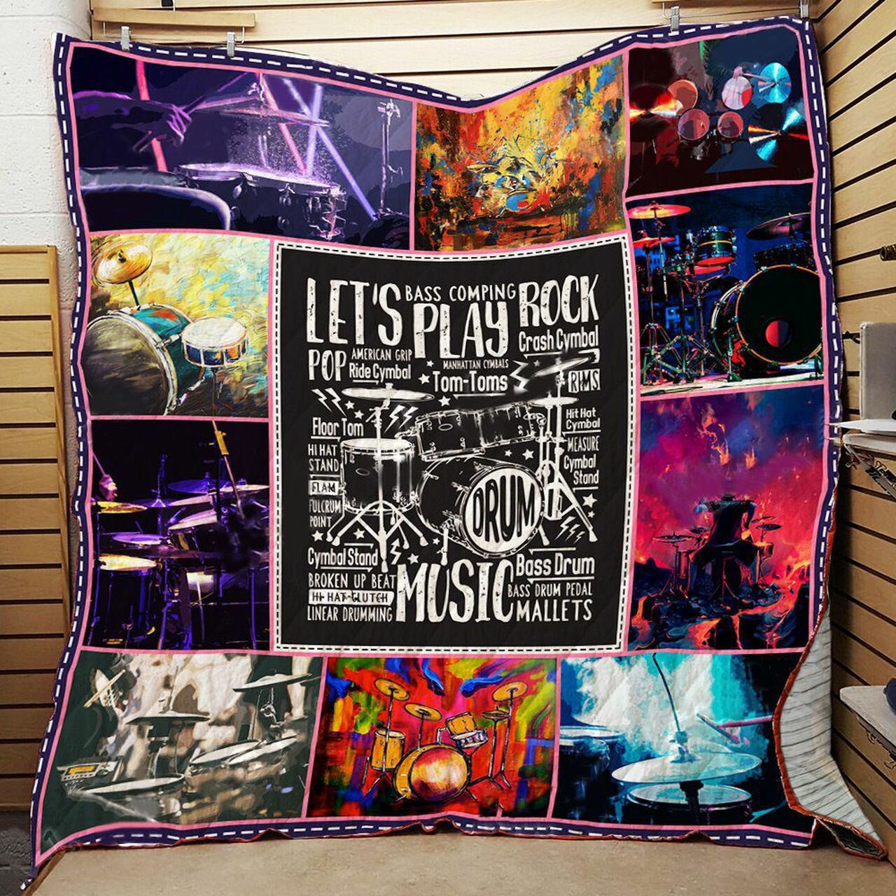 Drummer Quilt Bedding Set Bedroom Decor for Family