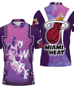 Dwyane Wade 3 Miami Heat Legend Vice Background For Fan Polo Shirt