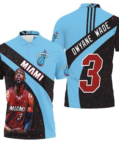 Dwyane Wade 3 Miami Heat Oil Paint Art Legend For Fan Polo Shirt
