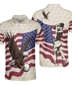 Eagle Golf American Flag Polo Shirt #150621L