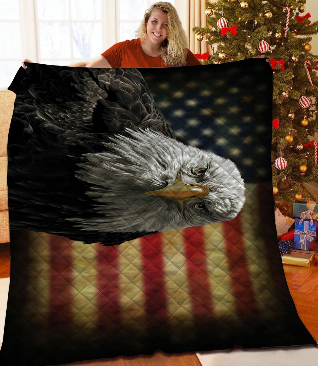 Eagle Quilt Bedding Set Bedroom Decor Gifts for Family