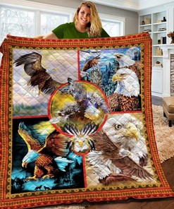 Eagle Quilt Bedding Set Bedroom Decor, Personalized Gift for Family