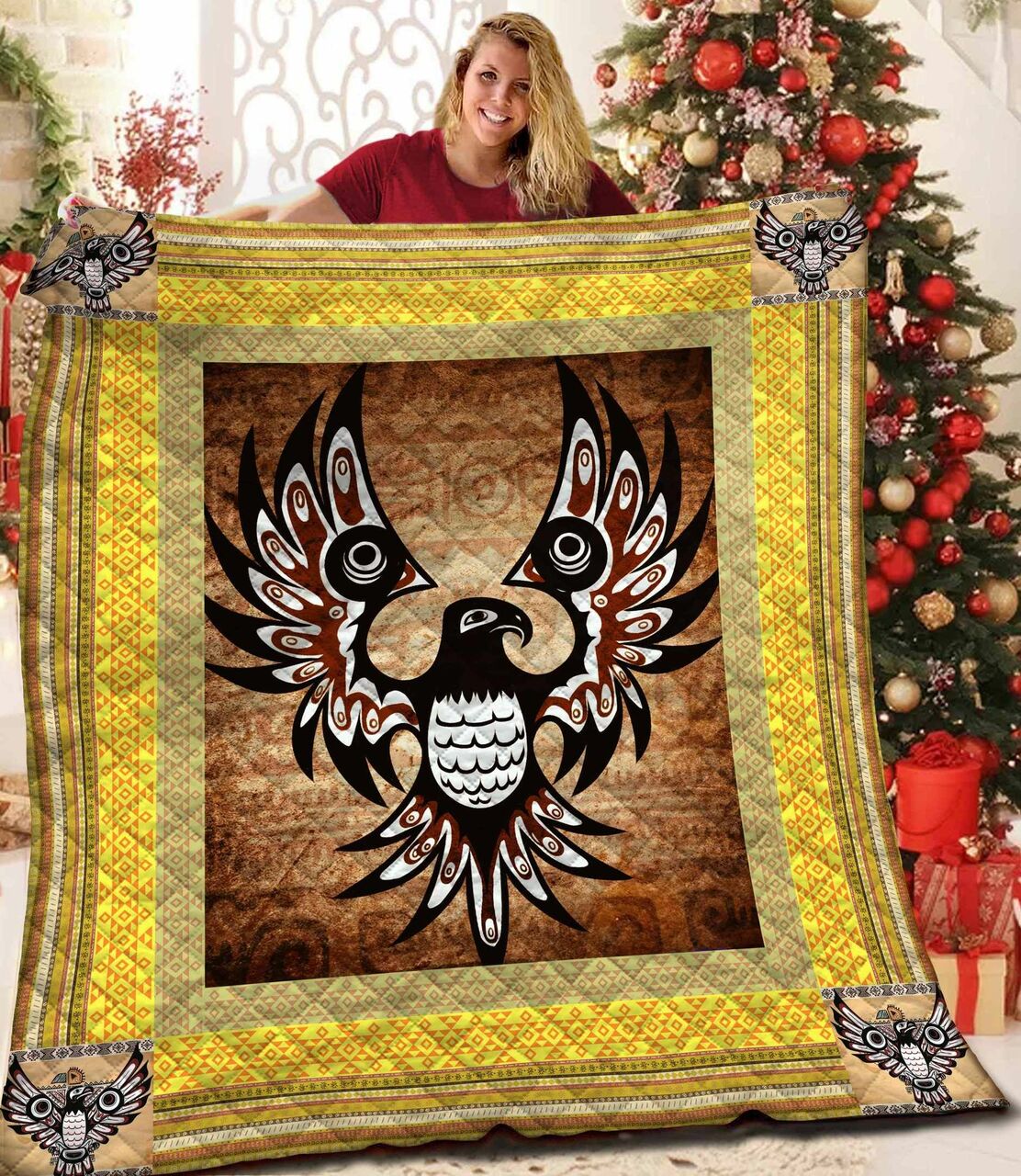 Eagle Quilt Bedding Set for Bedroom Decor, Gifts for Family