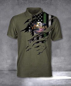 Eagle Thin Green Line Army Veteran Polo Shirt
