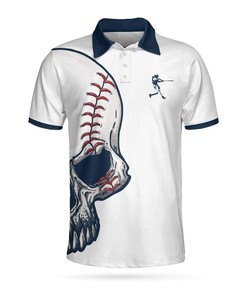 Eat Sleep Baseball Skull Unisex Short Sleeve Polo Shirt #H