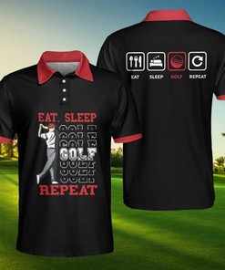 Eat, Sleep, Golf Repeat Polo Shirt