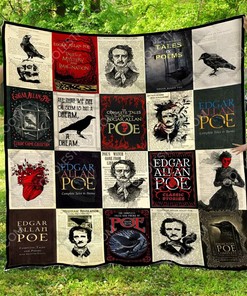 Edgar Allan Poe Quilt Blanket Bedding Set for Home Decoration and Gifts for Family