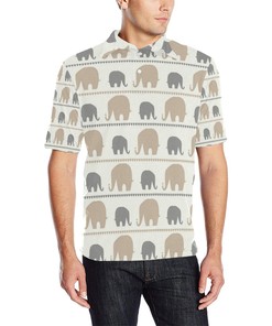 Elephant Cute Men Polo Shirt