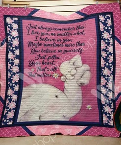 Elephant Mother Personalized Quilt Bedding Set, Great for Bedroom Decor and Family Gifts