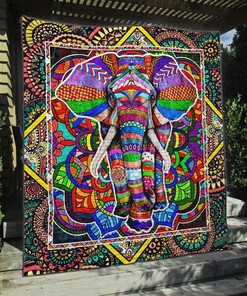 Elephant Na040726B Tbg Quilt Bedding Set Blanket Bedroom Decor, Gifts for Family
