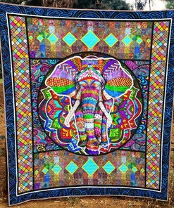 Elephant Na130701B Tbg Quilt Bedding Set Blanket Bedroom Decor, Gifts for Family