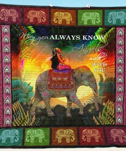 Elephant Qh040710B Tbg Quilt Bedding Set Blanket Bedroom Decor, Gifts for Family