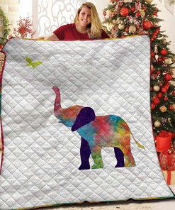 Elephant Quilt Bedding Set with Optional Personalization for Family Gifts