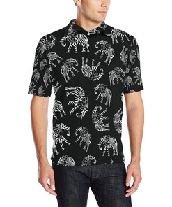 Elephant Tribal Men Polo Shirt