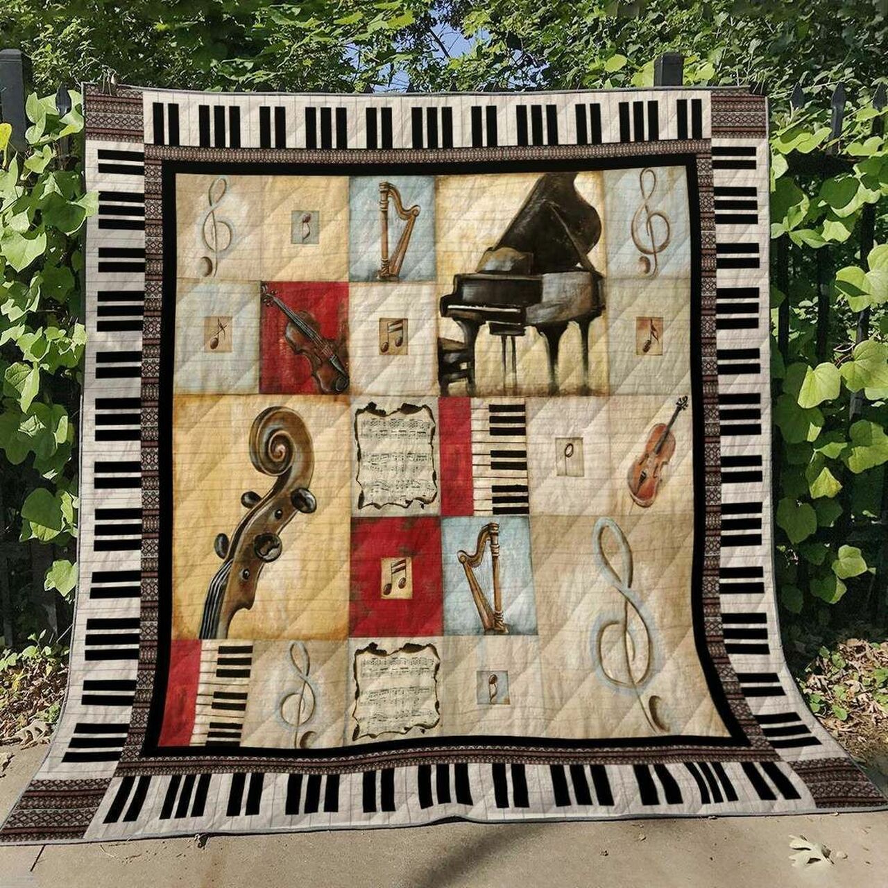 Enjoy Music Comfortably with Cg80019 Quilt Bedding Set Blanket, Gifts for Family