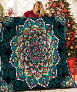Enjoy Picnics or Cozy Nights In with Personalized Mandala Quilt Blanket Set