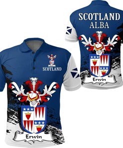 Erwin Scottish Family Crest Scotland Special Polo Shirt - Golf Shirt