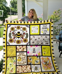 Even Busy Bees Stop And Smell The Roses Quilt Bedding Set Blanket