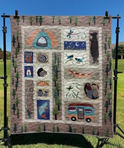 Experience the Outdoors Indoors with Personalized Camping Quilt Bedding Set and Pillowcases