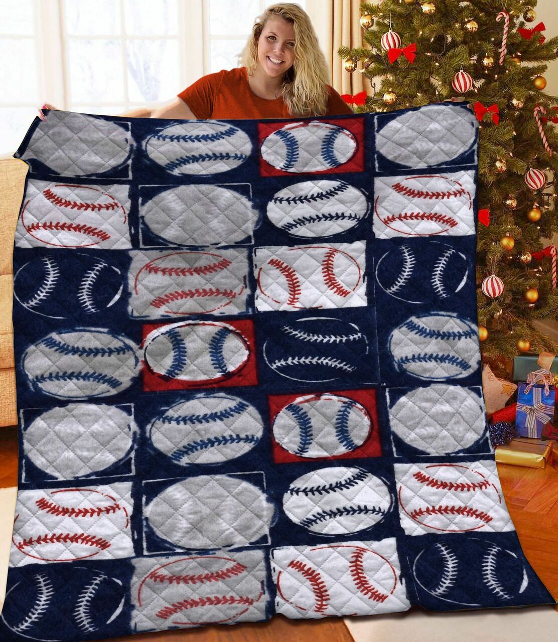 Express Your Love for Baseball with Personalized Quilt Bedding Set, Gifts for Family