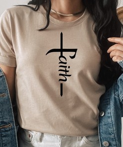 Faith Cross Christian T-Shirt, Jesus T Shirt