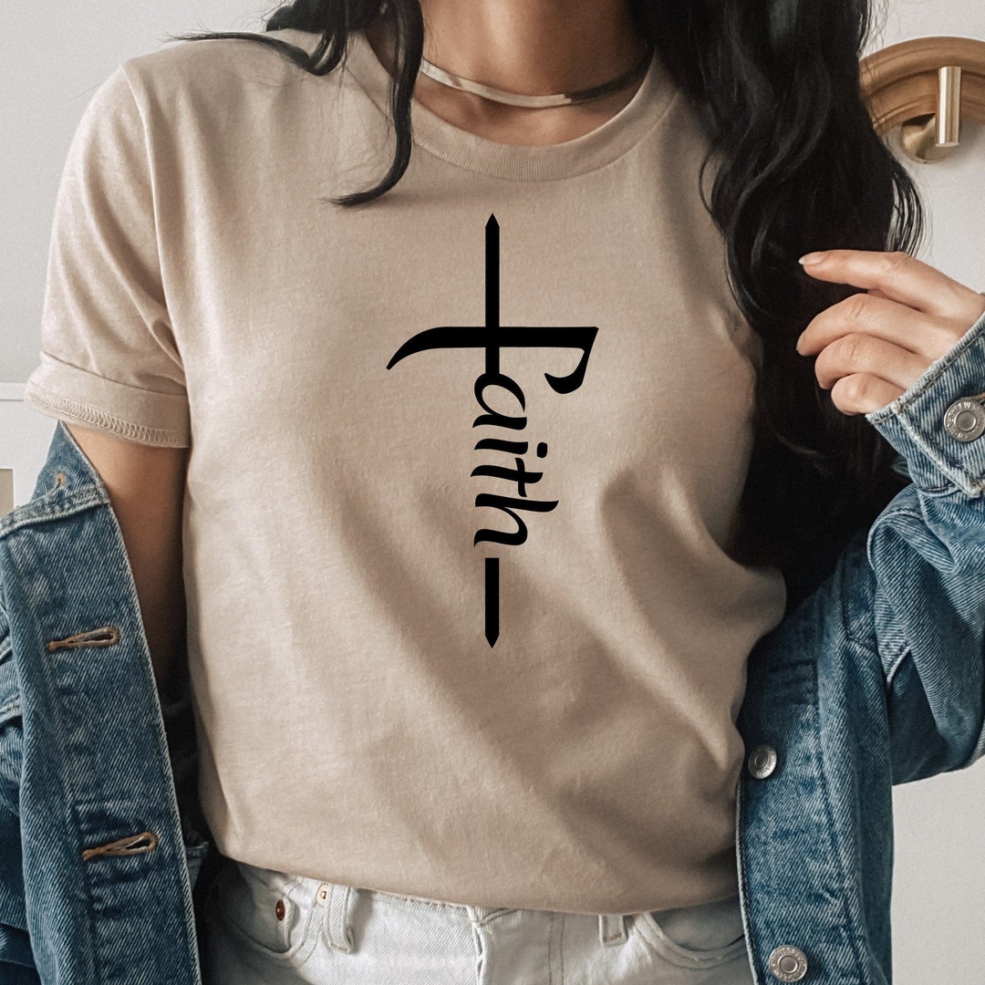 Faith Cross Christian T-Shirt, Jesus T Shirt