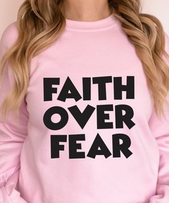 Faith Over Fear Minimalist Christian T-Shirt with Inspirational Bible Design