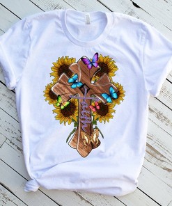 Faith Sunflower T-Shirt - Jesus Lover Christian Sublimation Design