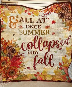 Fall Quilt Blanket Bedding Set with Customizable Name, Perfect for Home Decoration and Family Gifts