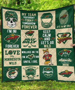 Fan Minnesota Wild Personalized Quilt Bedding Set for Bedroom Decor and Great Gifts for the Family