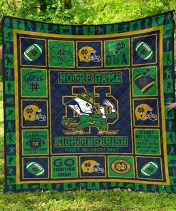 Fan Notre Dame Fighting Irish Amazing Gift Idea Quilt Bedding Set Bedroom Decor, Gifts for Family
