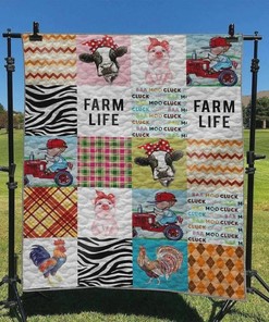 Farm Farm Life With Everything Is Simple Quilt Bedding Set Blanket