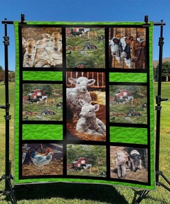 Farm Quilt Bedding Set Blanket with Personalized Name, Ideal for Home Decoration and Family Gifts
