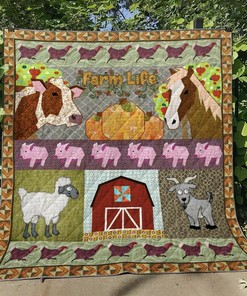 Farm Quilt Blanket Bedding Set for Personalized Home Decoration and Family Gifts, Great for Picnic