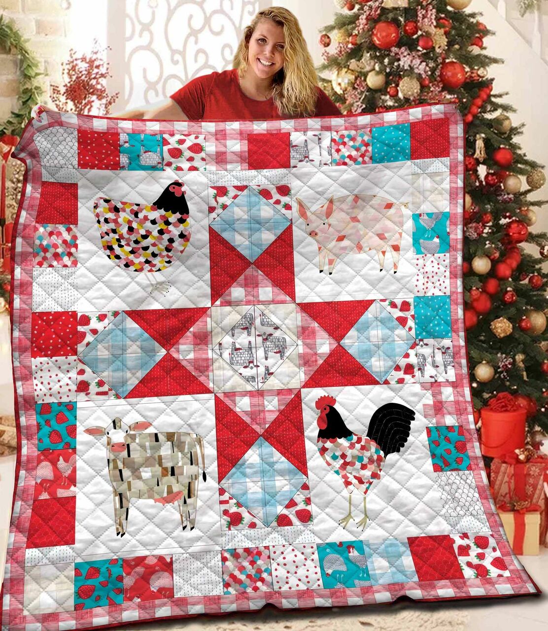 Farmer Quilt Bedding Set Bedroom Decor Gifts for Farmer