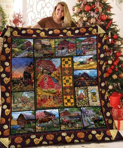 Farmer Quilt Bedding Set: Customizable Blanket with 2 Pillowcases Included