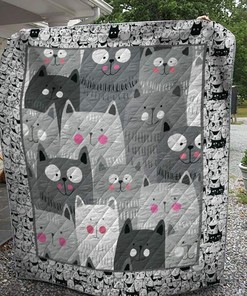 Fat Cat Quilt Bedding Set Bedroom Decor, Gifts for Family