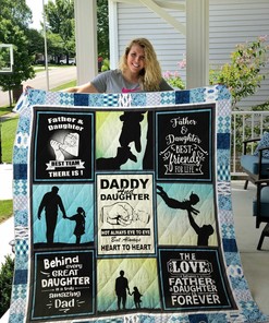 Father And Daughter Best Team There Is Quilt Bedding Set Blanket Gifts For Family