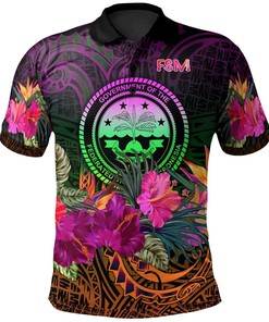 Federated States of Micronesia Polo Shirt - Summer Hibiscus