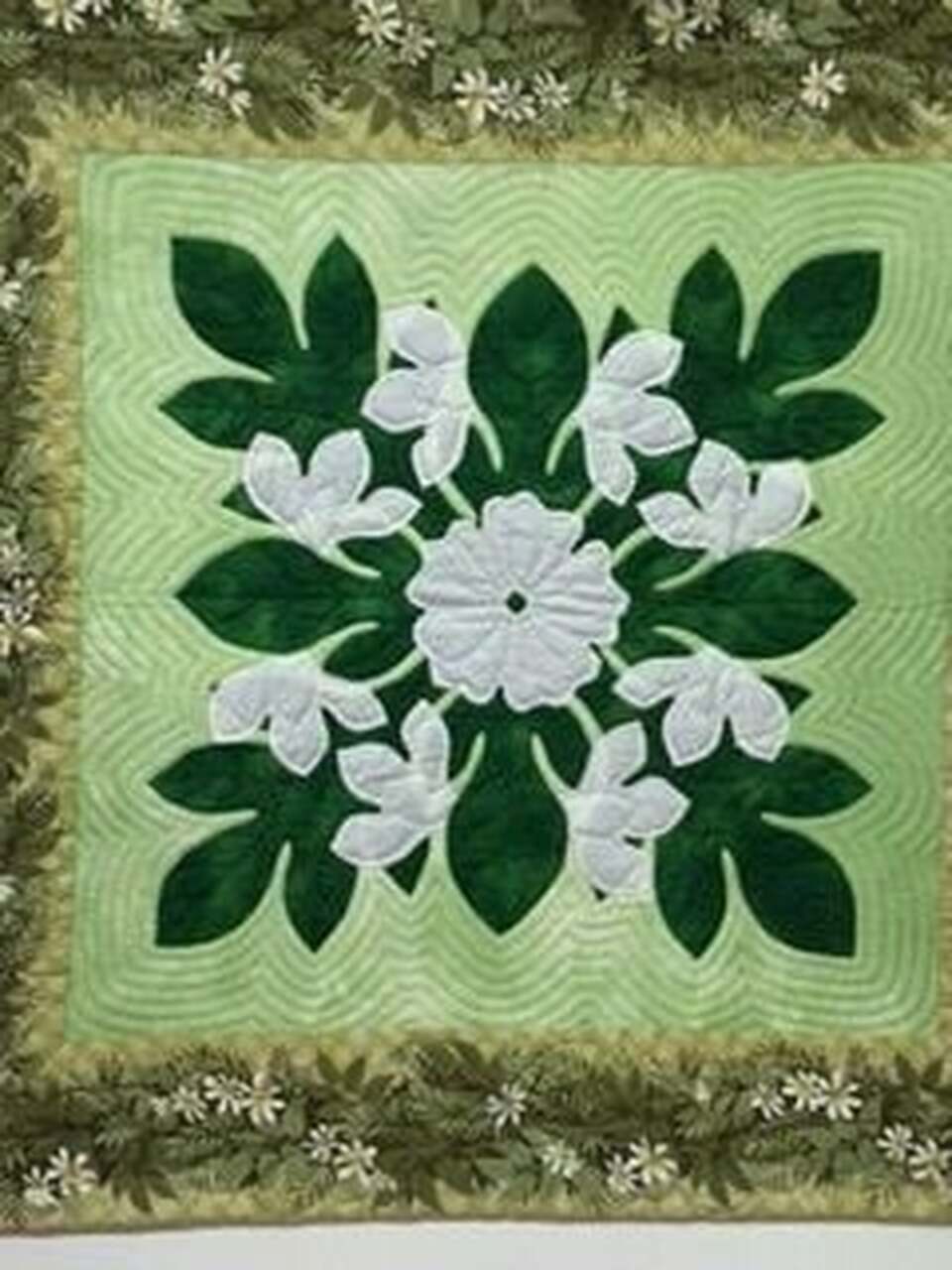 Feel the Aloha with Hawaiian White Flower Personalized Quilt Bedding Set